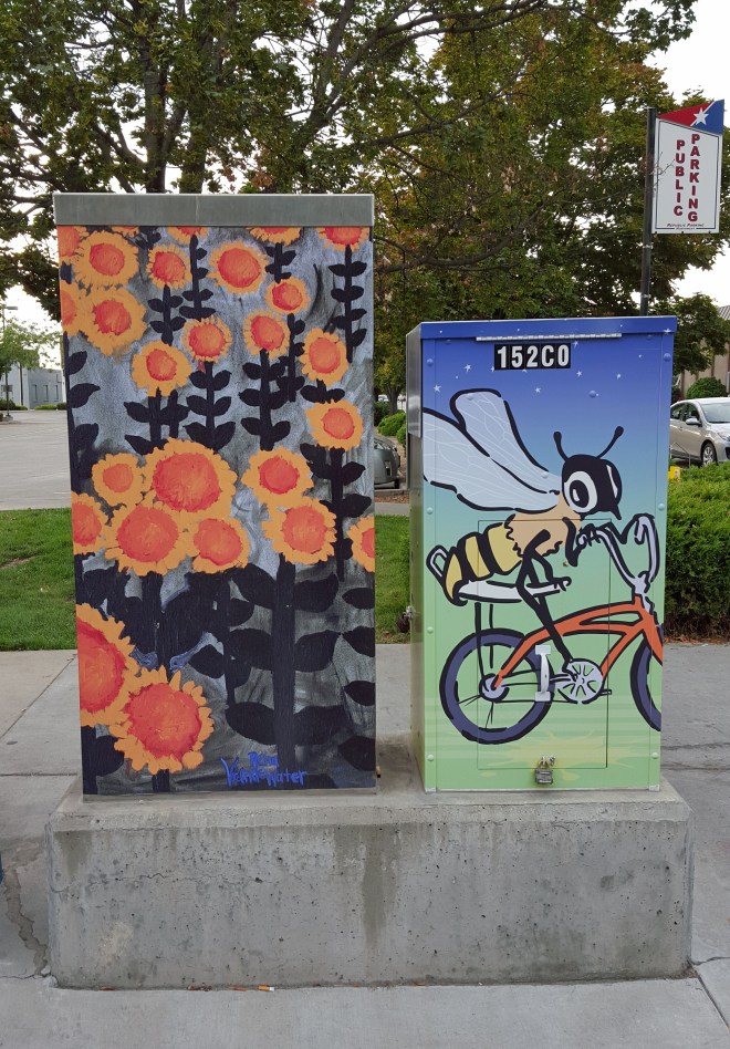 Utility boxes in downtown Boise, Idaho